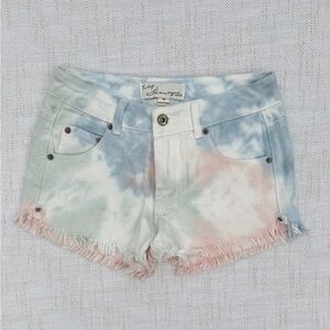 Vintage Havana Tie-Dye Jean Shorts - Blue, Pink, Green size 26